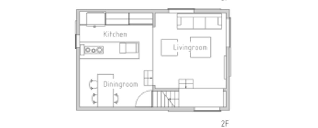 Fachada de casa angosta con 3 plantas