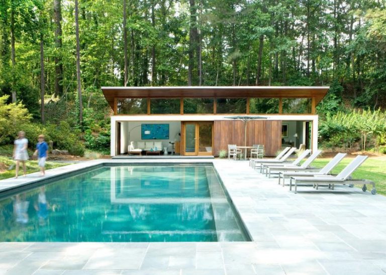 10 Fachadas de casas modernas con pileta - Fachadas de casas